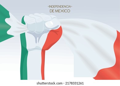 Independencia de Mexico postcard with flag