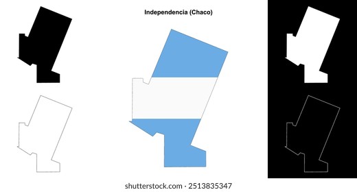 Independencia department (Chaco) outline map set