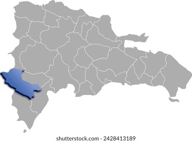 INDEPENDENCIA DEPARTMENT MAP STATE OF Dominican Republic 3D ISOMETRIC MAP