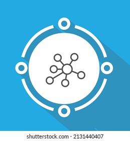 Independent Backbone Network Icon Vector Design