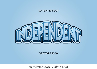 Diseño de efecto de texto 3D creativo "Independiente"