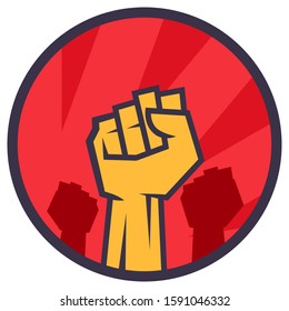 Independent Fist Hand Emblem Red Background