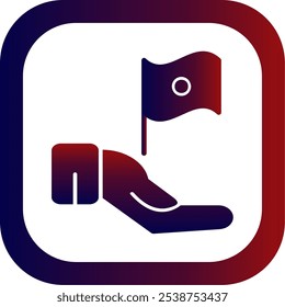 Design de ícone de vetor de canto redondo de gradiente de glifo independente