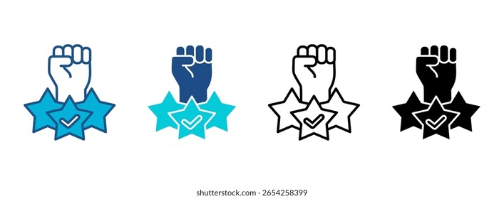 Independent Icon Set With Multiple Styles. Vector Illustration