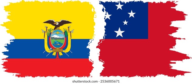 Estado Independiente y Ecuador grunge flags conexión, Vector