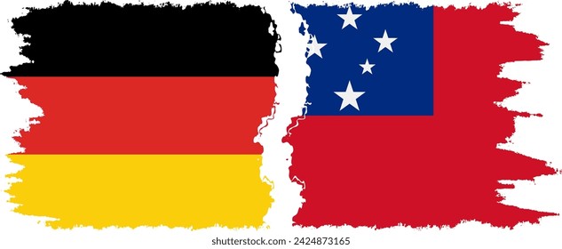 Independent State and Germany grunge flags connection, vector