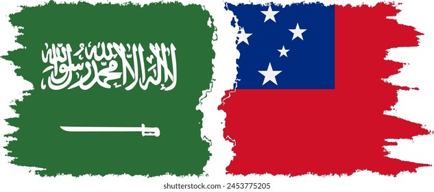 Estado Independiente y Arabia Saudita grunge banderas conexión, Vector