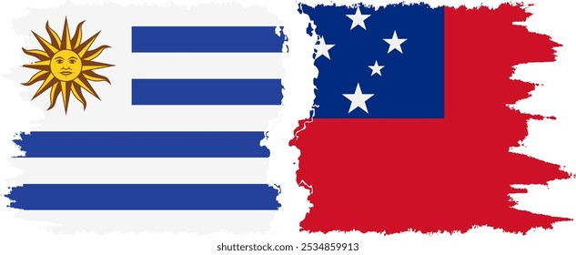 Conexión de banderas grunge del Estado Independiente y Uruguay, Vector