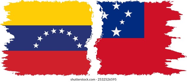 Estado Independiente y Venezuela grunge banderas conexión, Vector