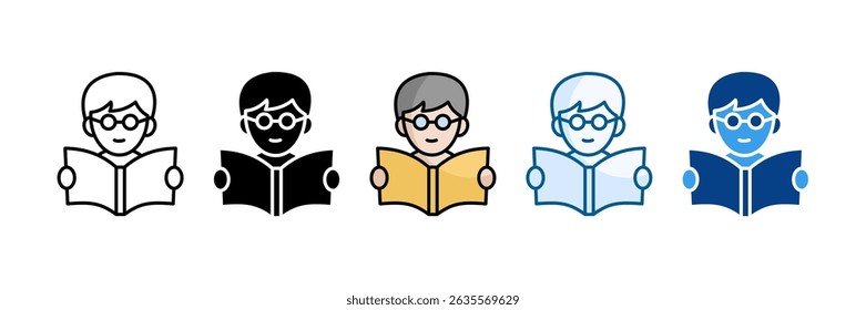 Independent Study Icon Set Multiple Style Collection