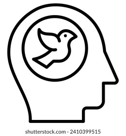 Ilustración vectorial de la línea de iconos de pensamiento independiente