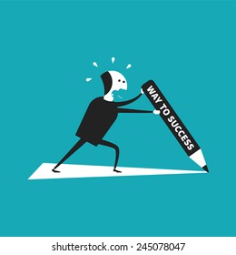 Independent way to success vector concept in flat cartoon style