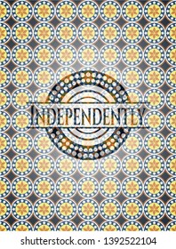 Independently arabic style emblem. Arabesque decoration.