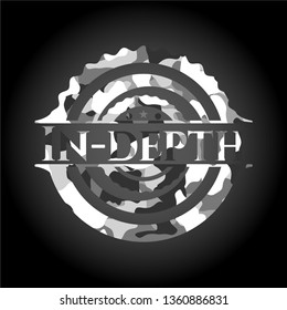 In-depth grey camouflaged emblem