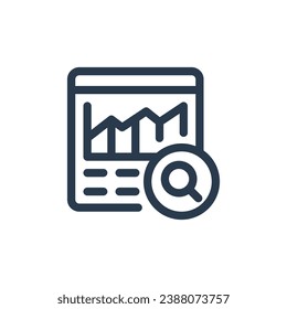 Ilustración de iconos vectores de estrategias de análisis de mercado en profundidad