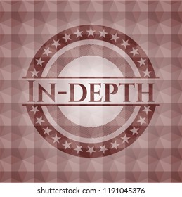 In-depth red emblem with geometric background. Seamless.