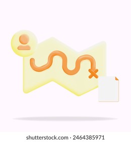 in-depth user mapping tasks tasks and goals, 3d icon concept