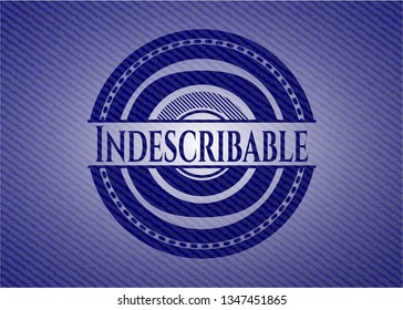 Indescribable badge with denim texture