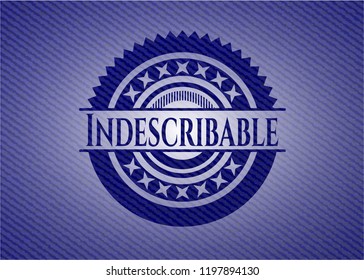 Indescribable badge with jean texture