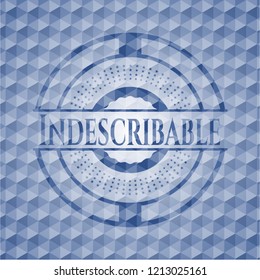 Indescribable blue polygonal badge.