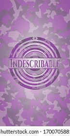 Indescribable pink and purple on camouflaged pattern. Vector Illustration. Detailed.