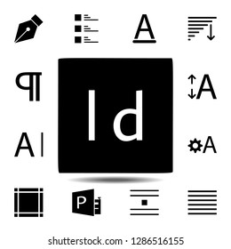 Indesign, Text Icon. Simple Glyph, Flat Vector Of Text Editor Set Icons For UI And UX, Website Or Mobile Application