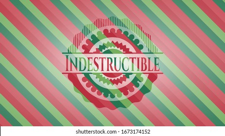 Indestructible christmas badge background. Vector Illustration. Detailed.