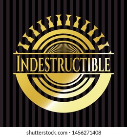 Indestructible golden badge or emblem. Vector Illustration. Detailed.