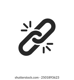 Indestructible icon, Chain link flat icon. automotive,  Durable icon. black outline vector icon for chain.