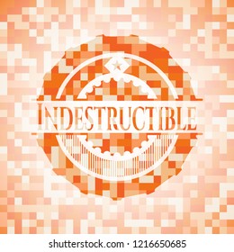 Indestructible orange mosaic emblem