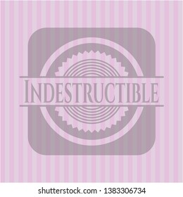 Indestructible pink emblem. Vector Illustration. Detailed.