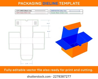 Indestructo tuck end Box, Dieline Template