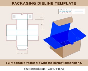 Indestructo tuck end Box Dieline Template Editable Vector File