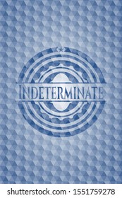 Indeterminate blue hexagon badge. Vector Illustration. Detailed.