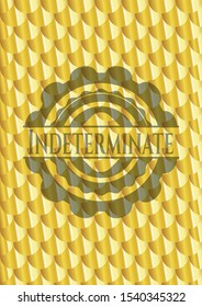 Indeterminate gold emblem. Scales pattern. Vector Illustration. Detailed.
