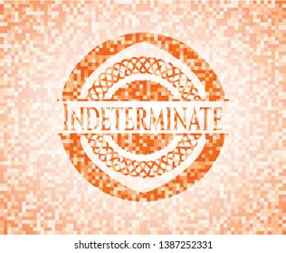 Indeterminate orange mosaic emblem with background