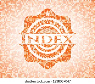 Index abstract orange mosaic emblem