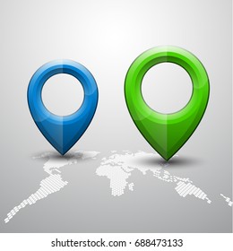Index arrow location on the map. Pointer position. Marker standing. Indicator destination. Vector pointer label tag.