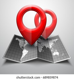 Index arrow location on the map. Pointer position. Marker standing. Indicator destination. Vector pointer label tag.