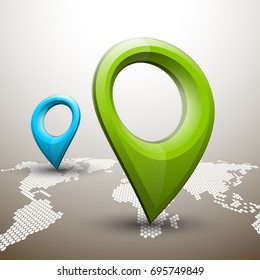 Index arrow location on the map. Pointer position. Marker standing. Indicator destination. Vector pointer label tag.