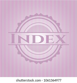 Index badge with pink background