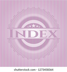 Index badge with pink background