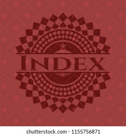 Index badge with red background
