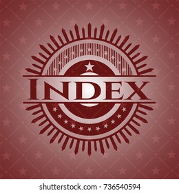 Index badge with red background