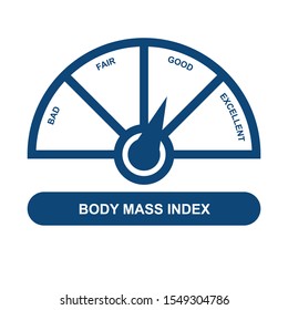 Index body mass, bmi medical and fitness chart. Vector weight indicator. Body weight index, healthy and unhealthy illustration