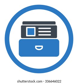 Index Box vector icon. Style is bicolor flat rounded symbol, smooth blue colors, rounded angles, white background.