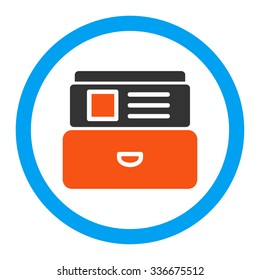 Index Box vector icon. Style is flat rounded symbol, bright colors, rounded angles, white background.