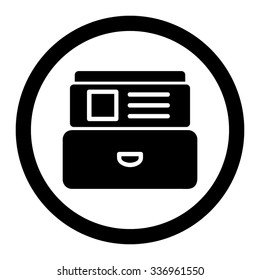 Index Box vector icon. Style is flat rounded symbol, black color, rounded angles, white background.