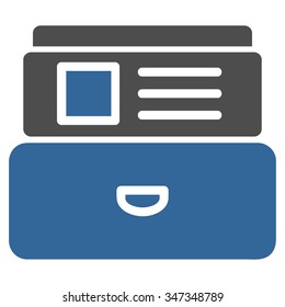 Index Box vector icon. Style is bicolor flat symbol, cobalt and gray colors, rounded angles, white background.