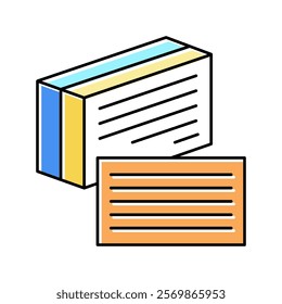 index cards color icon vector. index cards sign. isolated symbol illustration